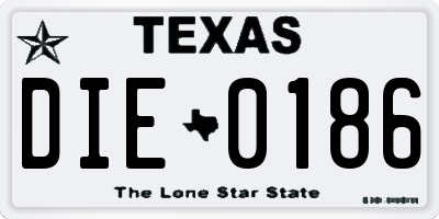 TX license plate DIE0186