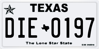 TX license plate DIE0197
