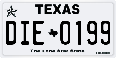 TX license plate DIE0199
