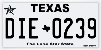 TX license plate DIE0239