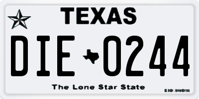 TX license plate DIE0244