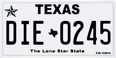 TX license plate DIE0245