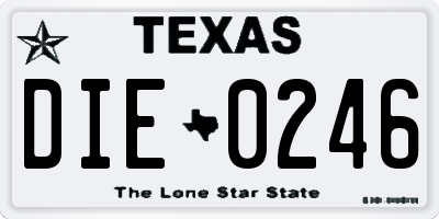 TX license plate DIE0246