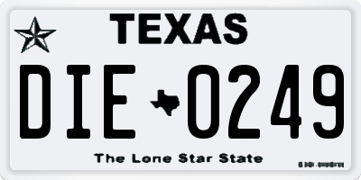 TX license plate DIE0249