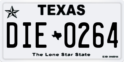 TX license plate DIE0264