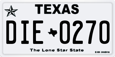TX license plate DIE0270