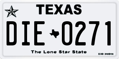 TX license plate DIE0271