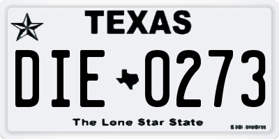 TX license plate DIE0273