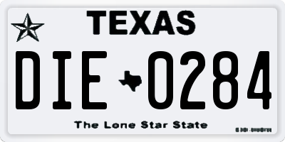 TX license plate DIE0284