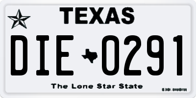 TX license plate DIE0291