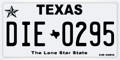 TX license plate DIE0295