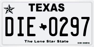 TX license plate DIE0297