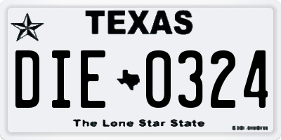 TX license plate DIE0324