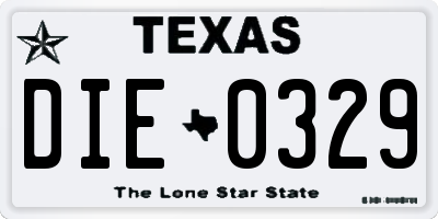 TX license plate DIE0329