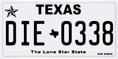 TX license plate DIE0338