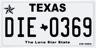 TX license plate DIE0369