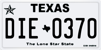 TX license plate DIE0370