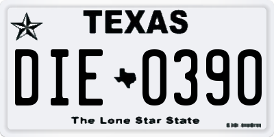 TX license plate DIE0390