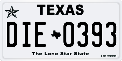 TX license plate DIE0393