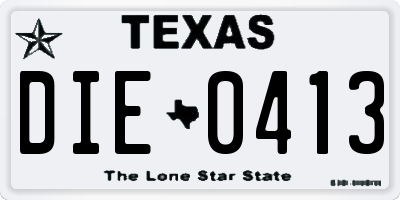 TX license plate DIE0413