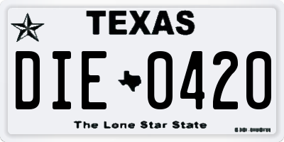 TX license plate DIE0420