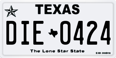 TX license plate DIE0424