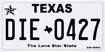 TX license plate DIE0427