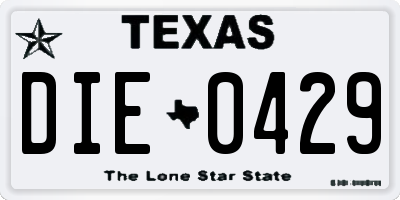 TX license plate DIE0429