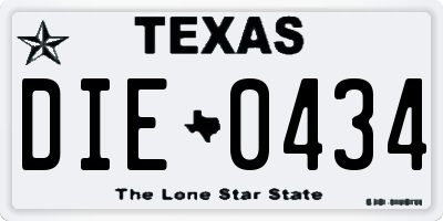 TX license plate DIE0434