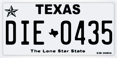 TX license plate DIE0435