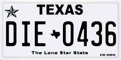 TX license plate DIE0436