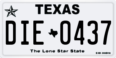 TX license plate DIE0437