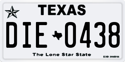 TX license plate DIE0438