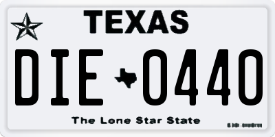 TX license plate DIE0440
