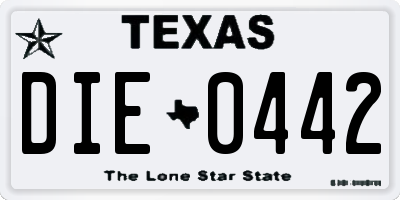 TX license plate DIE0442