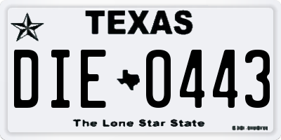 TX license plate DIE0443