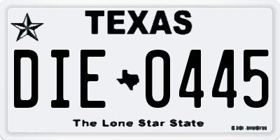 TX license plate DIE0445