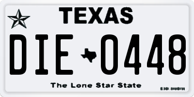 TX license plate DIE0448
