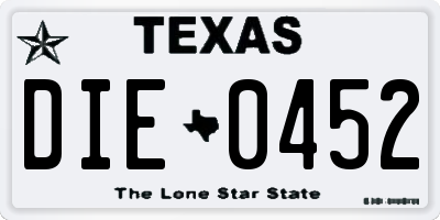 TX license plate DIE0452