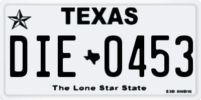 TX license plate DIE0453