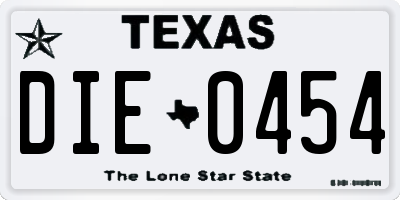 TX license plate DIE0454