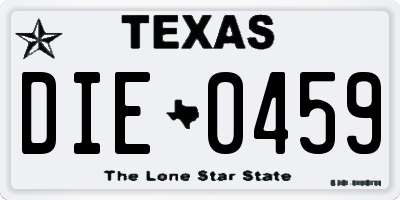 TX license plate DIE0459