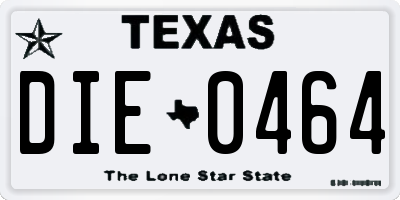 TX license plate DIE0464