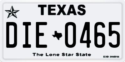 TX license plate DIE0465