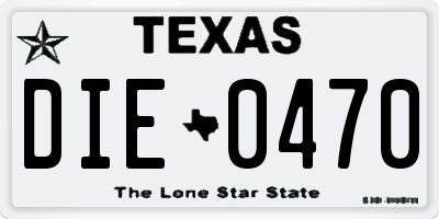 TX license plate DIE0470