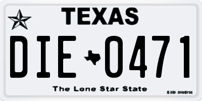 TX license plate DIE0471