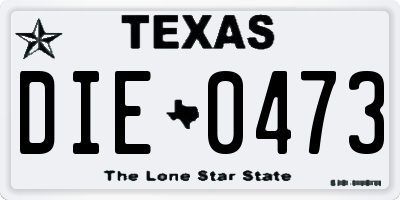 TX license plate DIE0473