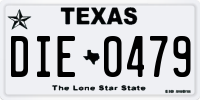 TX license plate DIE0479