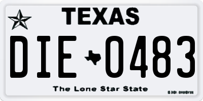 TX license plate DIE0483
