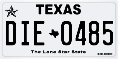 TX license plate DIE0485